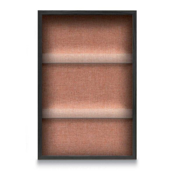 Outdoor Enclosed Combo Board, 48"x36", Satin Frame/Grey & Cobalt